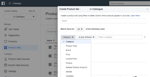 Detailed product feed in Facebook Ads more opportunities to segment