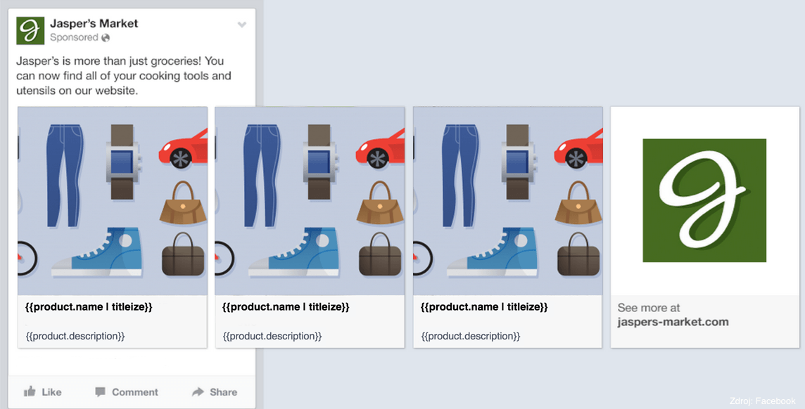 Facebook Dynamic Product Ads example